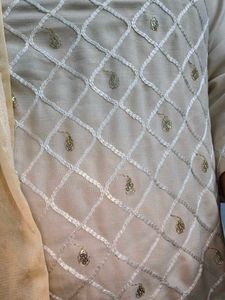 Cream Colour Kurta Set With Dupatta