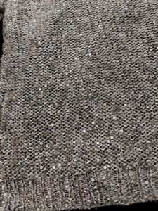 Shimmery Silver Front Open Sweater