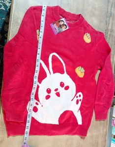 Cute Rabbit Graphic Knit Sweater