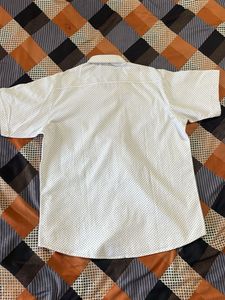 White dotted short sleeve shirt