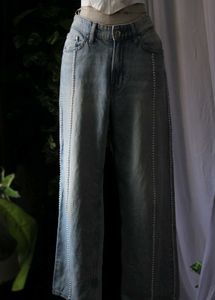 Wide Leg Embellished Jeans