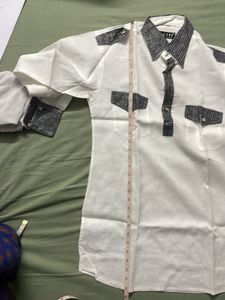 Designer Shirt  With Black Shimmery Material