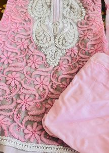 Pink Embroidered Kurta Set