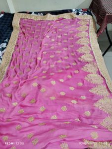 Pink & Gold Saree