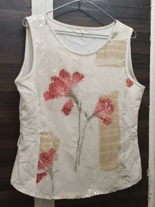 Sequins Sober Sleevless Top