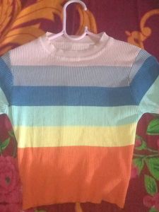 Striped Knit Crop Top