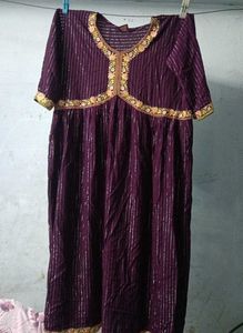Elegant Purple Striped Kurta
