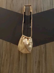 Zara Metallic Gold Mini Bucket Bag