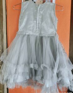 Grey Colour Girls Frock