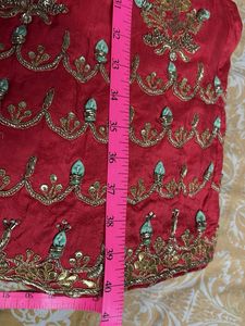 Red Pure Silk Handwork  Lehenga Choli