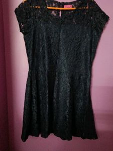 Elegant Navy Blue Fit N Flare Top