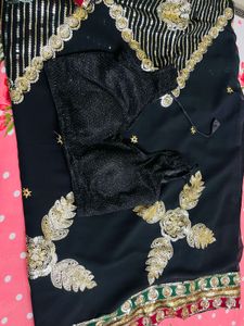 Beautiful 🖤 Black PartyWear Saree With Blouse