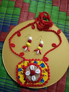 Handmade Cowrie Shell Necklace & Earring Set