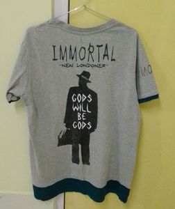GREY PRINTED T-SHIRT
