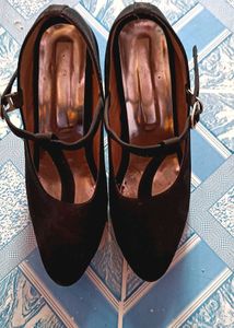 Vintage Black T-Strap Heels