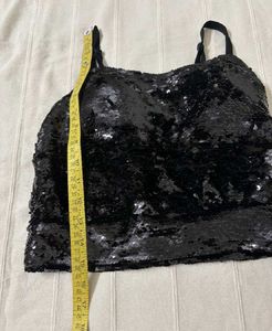 Sparkling Sequin Black Cami Top/ Blouse