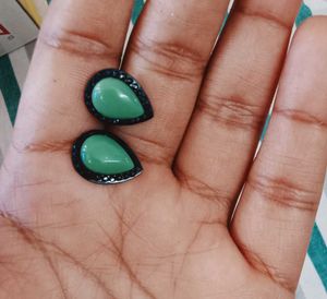 Green Drop Earrings