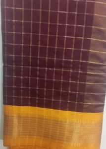 Maroon Yellow Saree