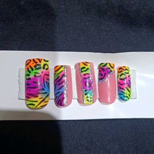 Neon Animal Print Press-On Nails