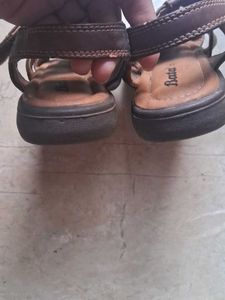 Bata Brown Leather Sandals