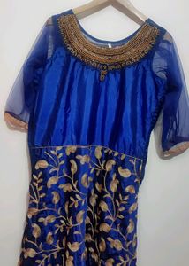 Navy Blue Party Wear Long Gown