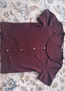 Ginger Purple Button-Up Top
