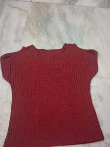 Zara Red Embellished Top
