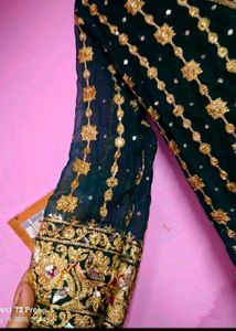 Elegant Green &amp; Gold Embroidered Salwar Kameez