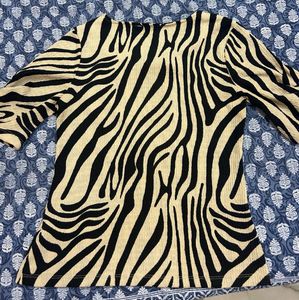 Wardrobe Beige And Black Animal Printed Top