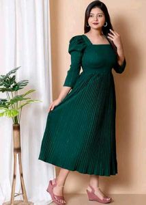Black Pleated Midi Dress
