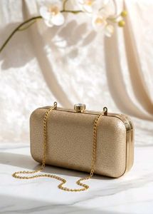 Sparkling Gold Clutch with Chain