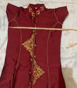 Princess Maroon Mastani Silk Kurta