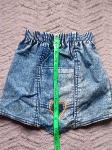 Denim Heart Pocket Skirt