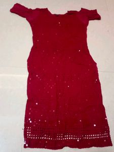 Maroon Sequence Kurti