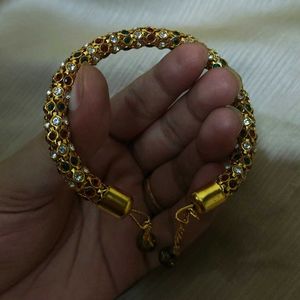 Vintage Gold Tone Multicolour Bangle