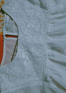 White Butterfly Embroidery Top