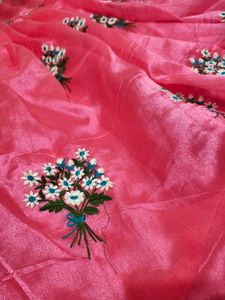 Pink Floral Embroidered Gown