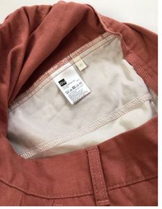 Rusty Red Bottom Down Denim Skirt