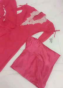 Elegant Pink net frock set