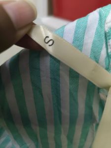 Back Open Green And White Top