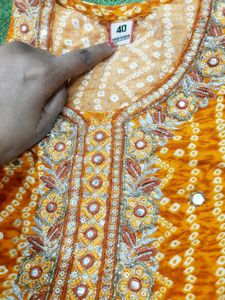 Mustard Bandhani Salwar Suit