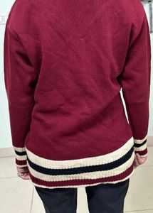 Maroon Winter Cardigan Sweater