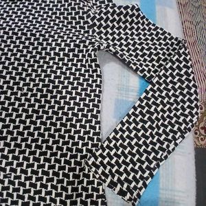 Black &amp; White Print Dress