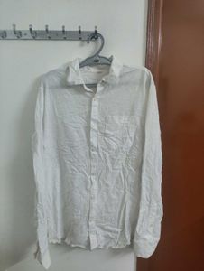 White Linen And Ethnic Shirt - Combo