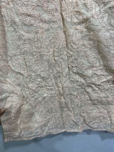 Peach Kota Checks Chikankari Embroidered Kurta