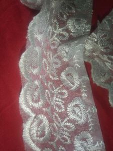 White embroidery cut work Lace🤍🌜