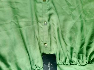 Green Ruffle Sleeve Top