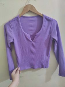 Lavender Ribbed Top (L)