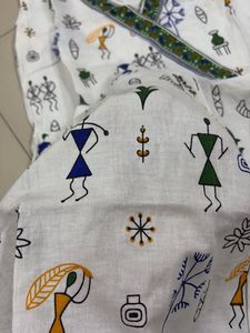 Cotton White Short Kurti For Daily Wear