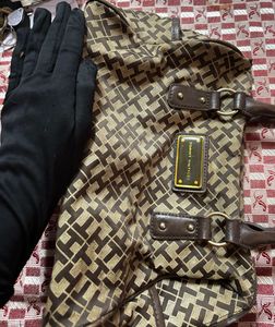 Tommy Hilfiger monogram handbag in brown and tan